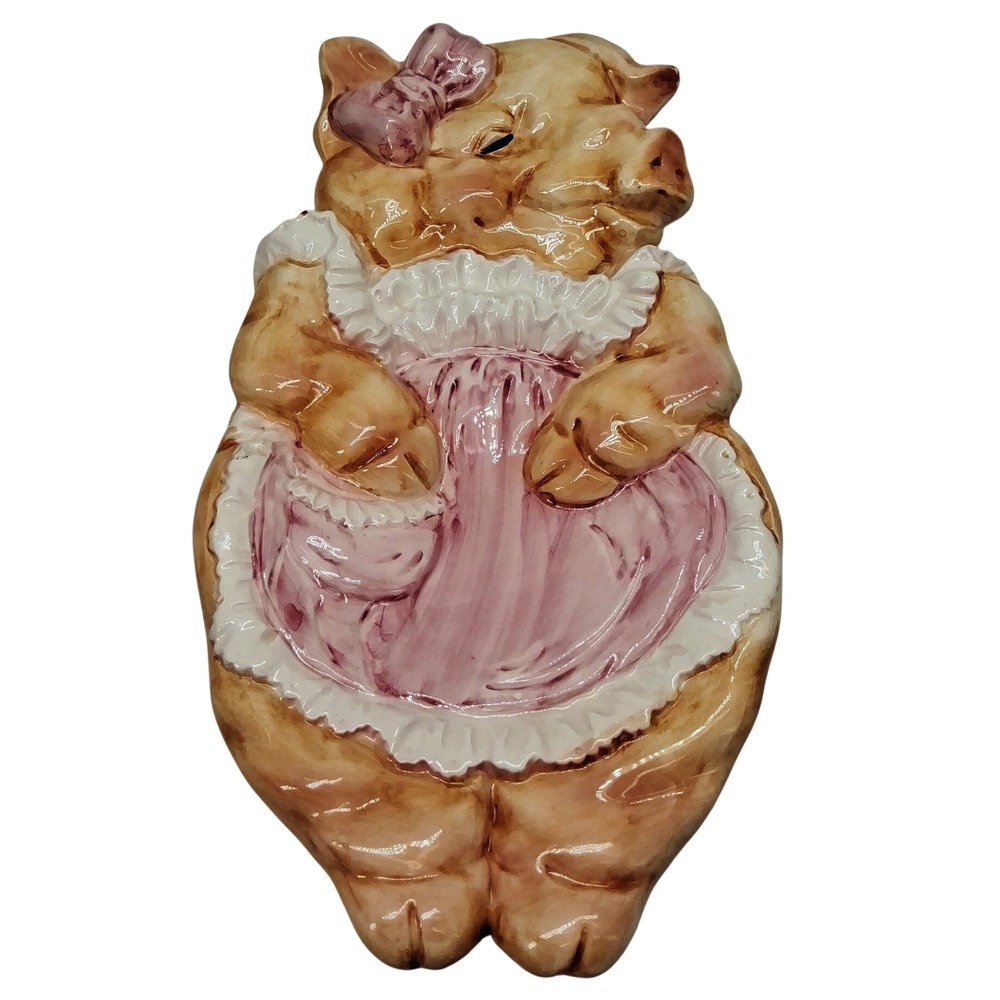 Vtg 1993 Pigsville Collection Wall Plaque/Spoon Rest Anthropomorphic Kitchenware